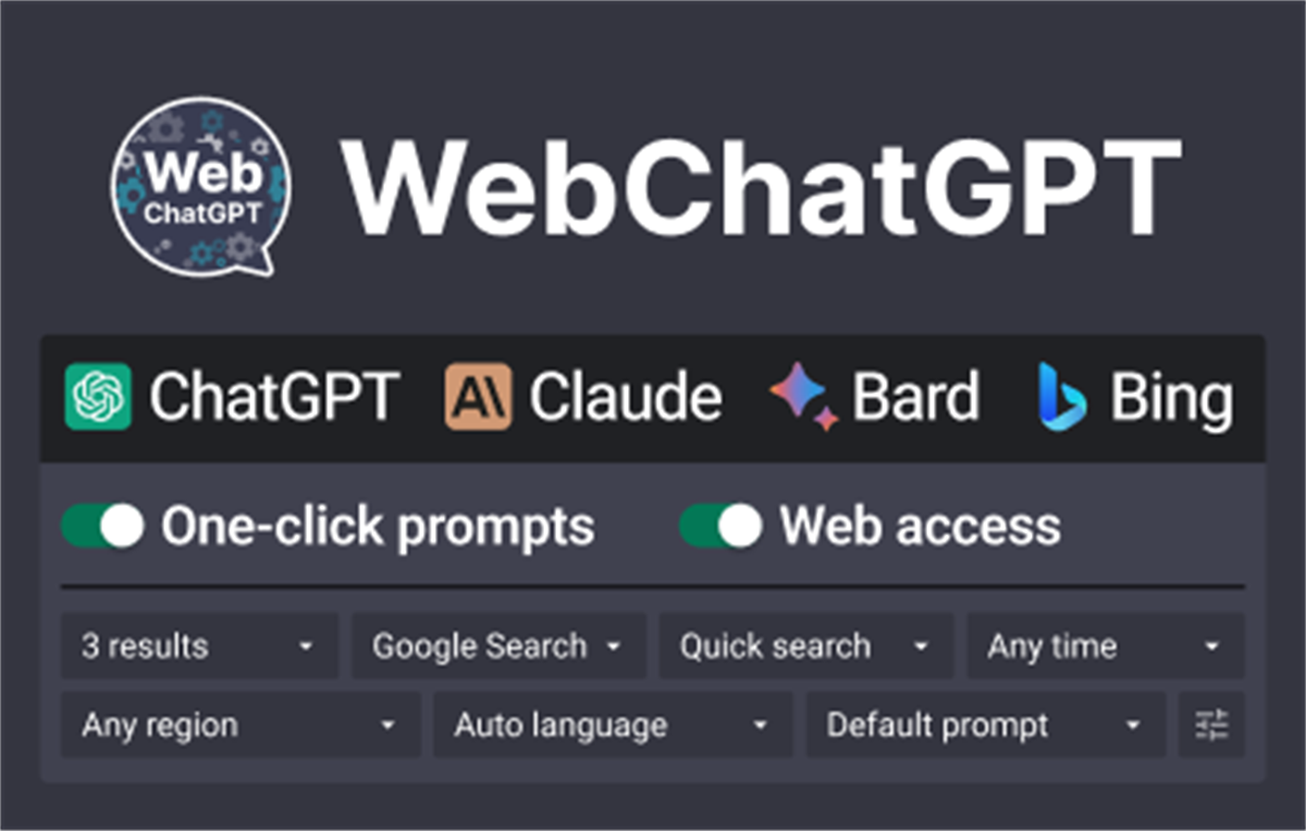WebChatGPT: Prompt library with web access