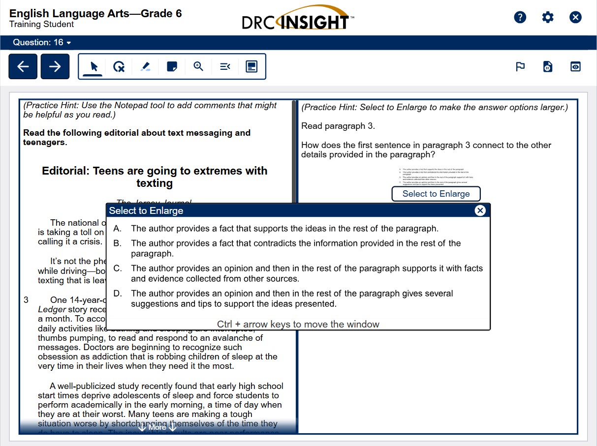 DRC INSIGHT screenshot