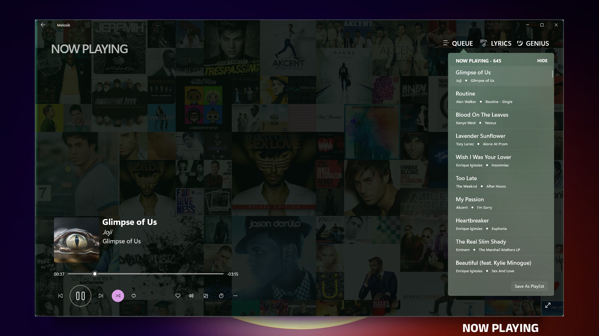 Melosik - Music Player for Windows screenshot