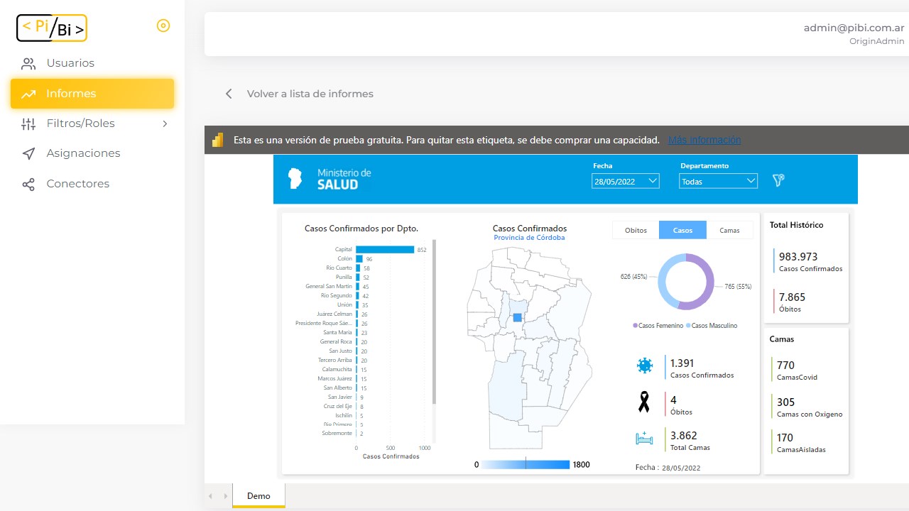 Snapshot 3 of PiBi - Portal de Reportes de Power Bi Embebidos