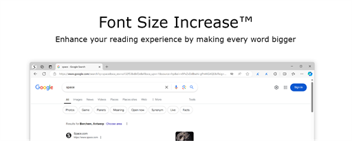 Font Size Increase for Microsoft Edge marquee promo image