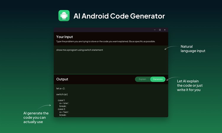 AI Code Generator for Android - PC - (Windows)