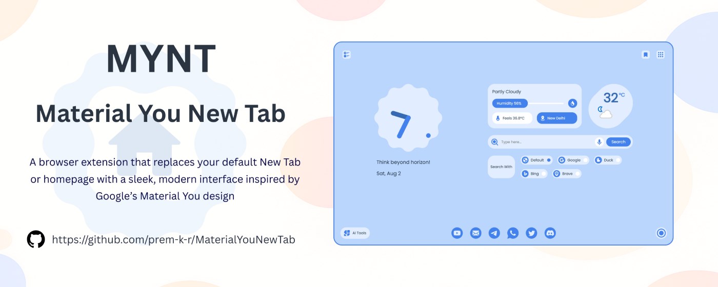 MYNT: Material You New Tab