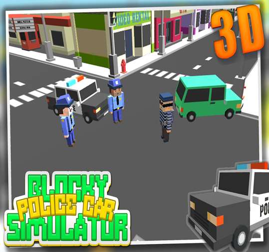 Blocky Police Car Simulator screenshot 5
