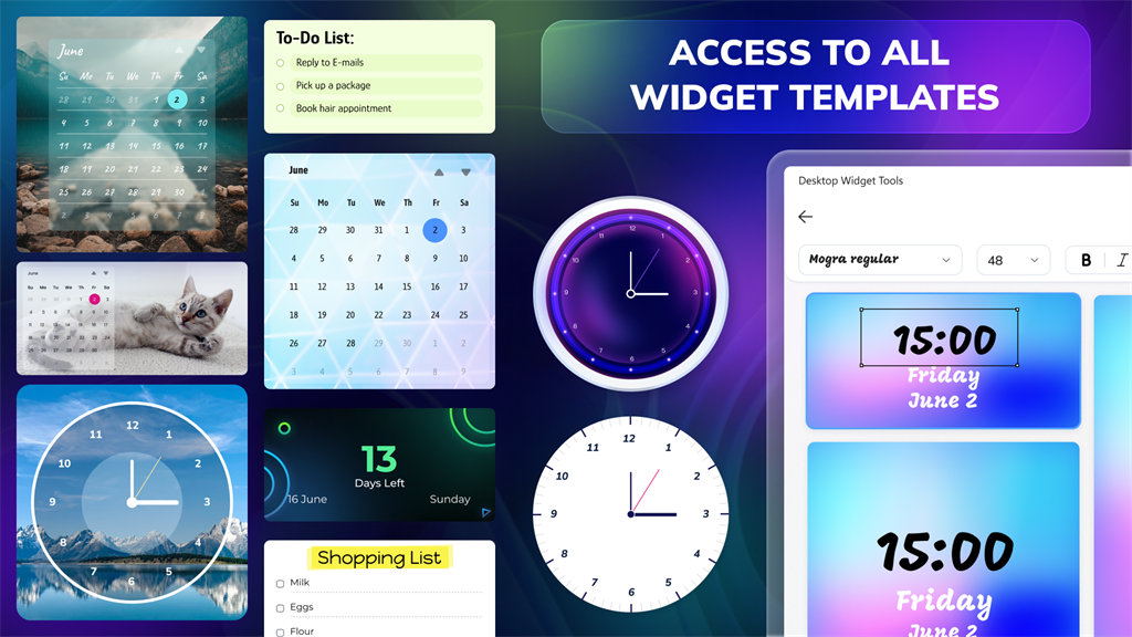 Desktop Widget Tools: Custom Calendar and Clock_1