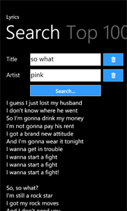 Lyrics screenshot 2