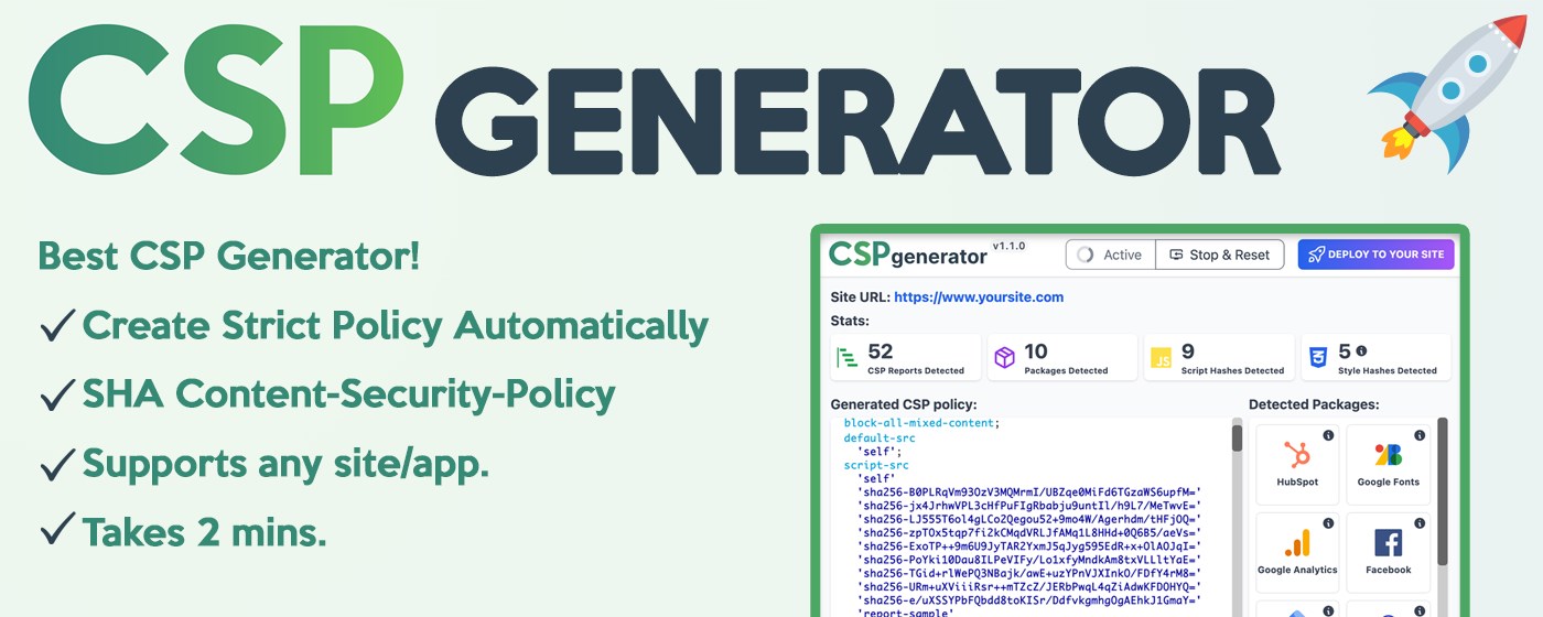 CSP Content Security Policy Generator marquee promo image