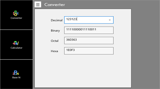 Base Converters screenshot 1