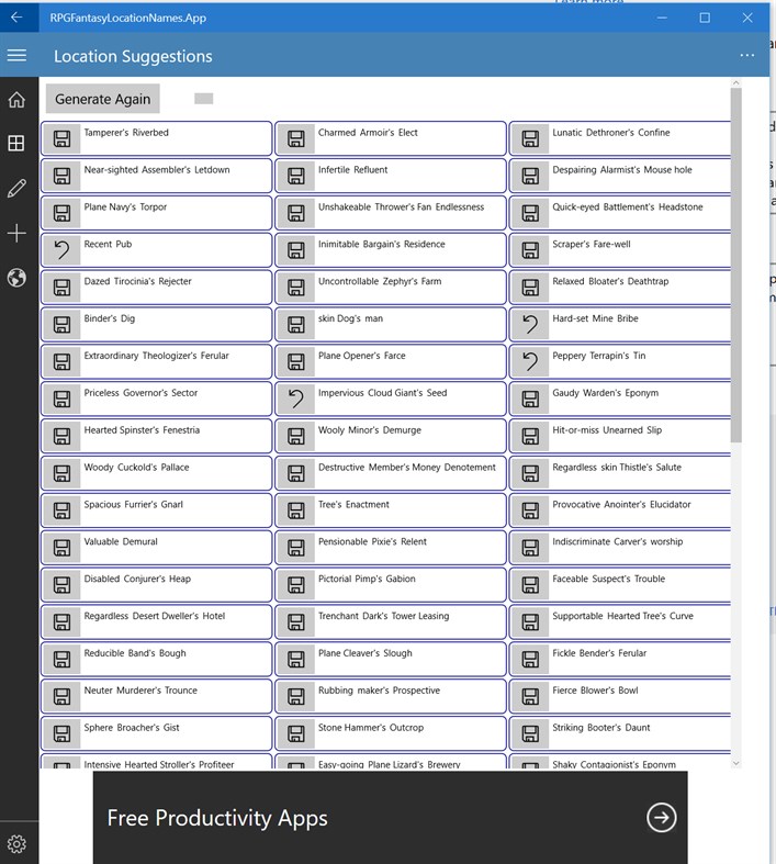 #7. RpgLocationNameGeneratorAndMapper (Windows) By: __Zen_Soft