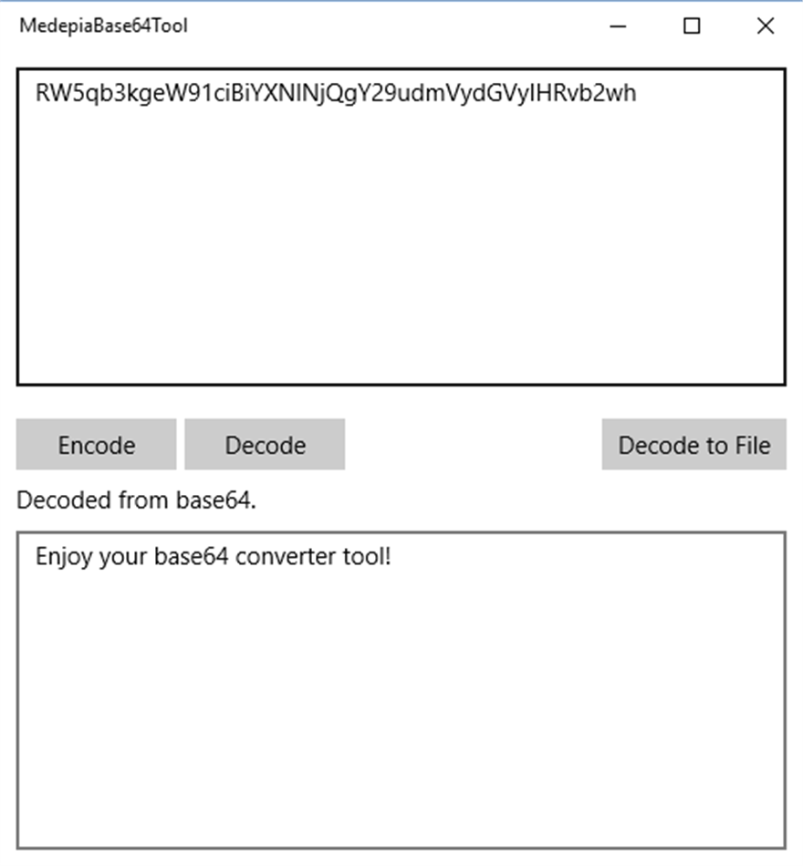 Medepia Base64 Tool (Windows) 由: Fatih Pense
