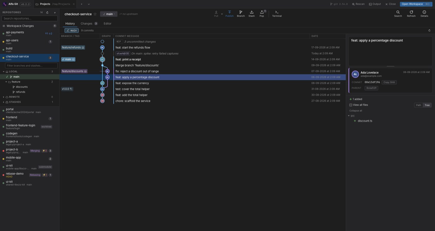 #4. Alfa Git (Windows) بواسطة: pipedev