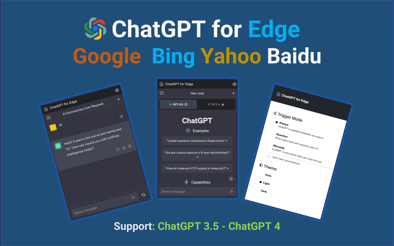 ChatGPT for Edge - All Popular Search Engine