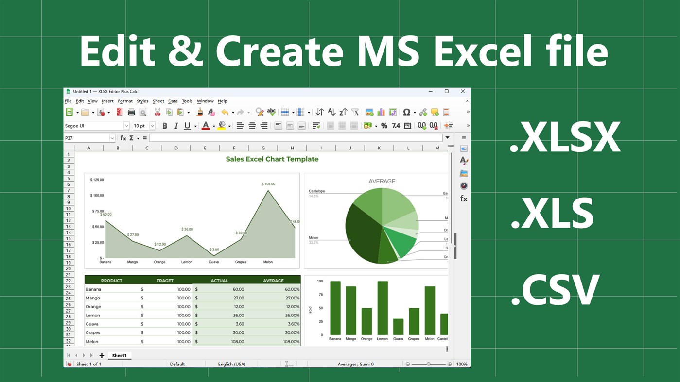 #1. XLSX Editor PLUS (Windows) 由: PeroSoftware.com