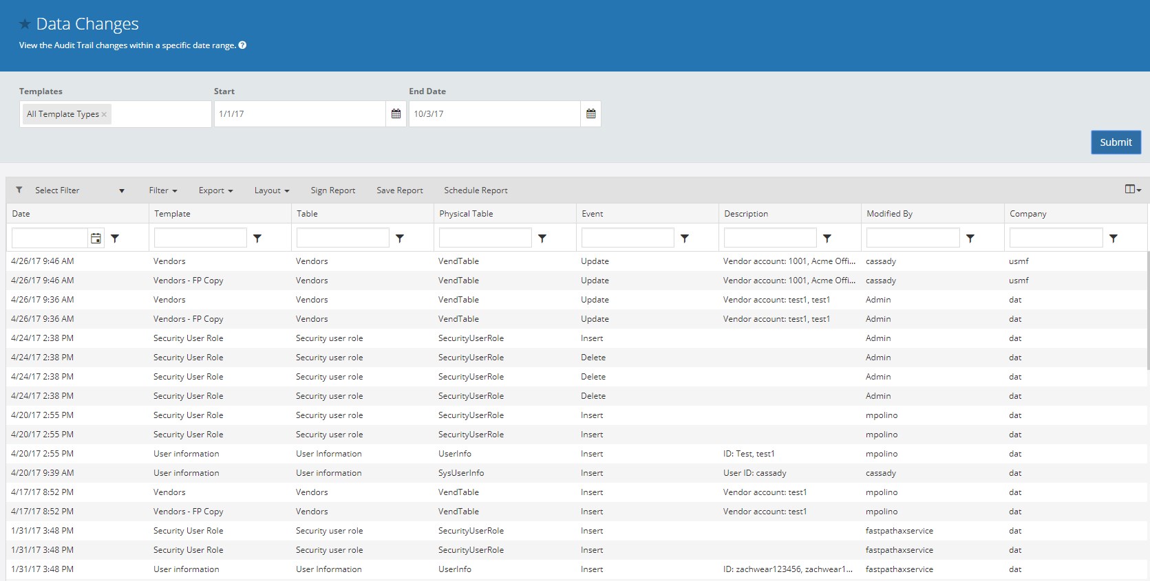 Snapshot 5 of Fastpath Assure for D365