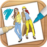 Paint Top models – Coloring book for girls