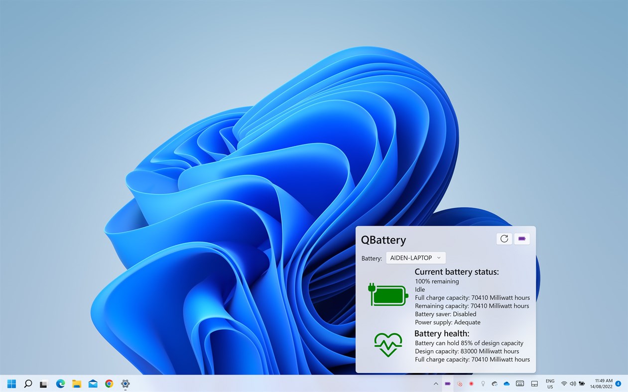 #3. QBattery (Windows) Által: Quinn's Computing