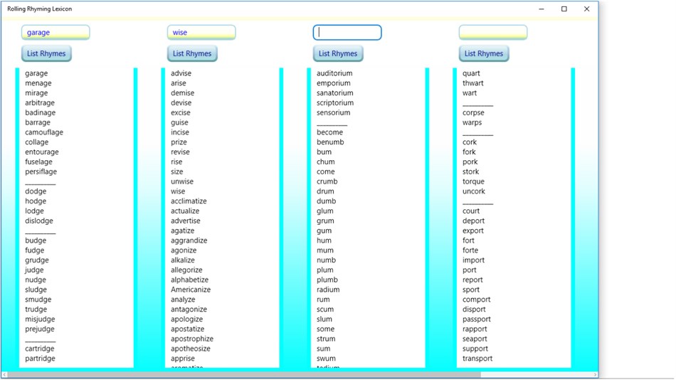 Rolling Rhyming Lexicon (Windows) Av: Rolling Rhymes