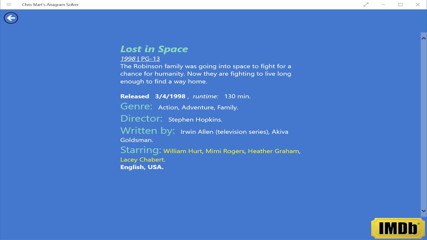 #4. Chris Mart's Anagram Solver (Windows) Podle: Chris Mart