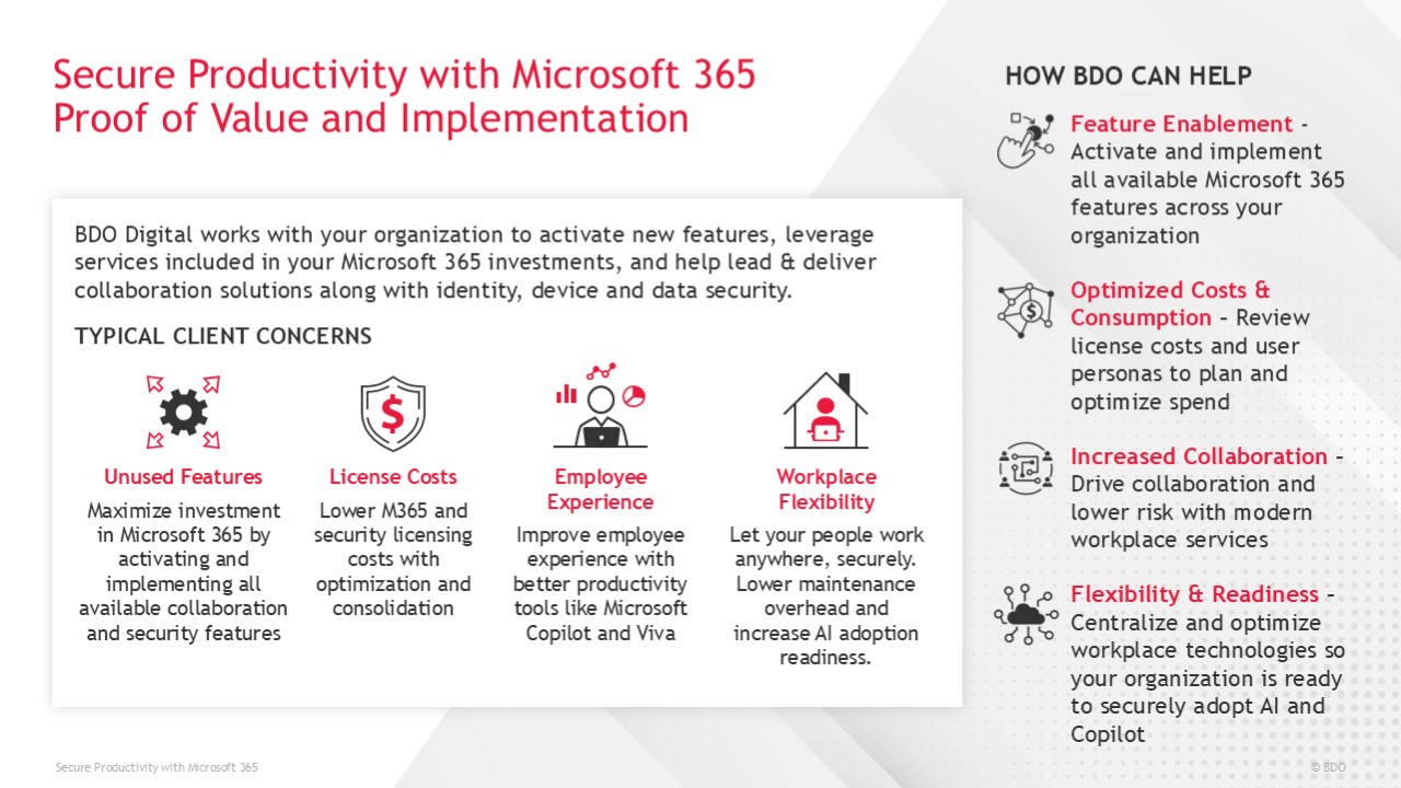 Snapshot 2 of Secure Productivity with Microsoft 365 Proof of Value & Implementation