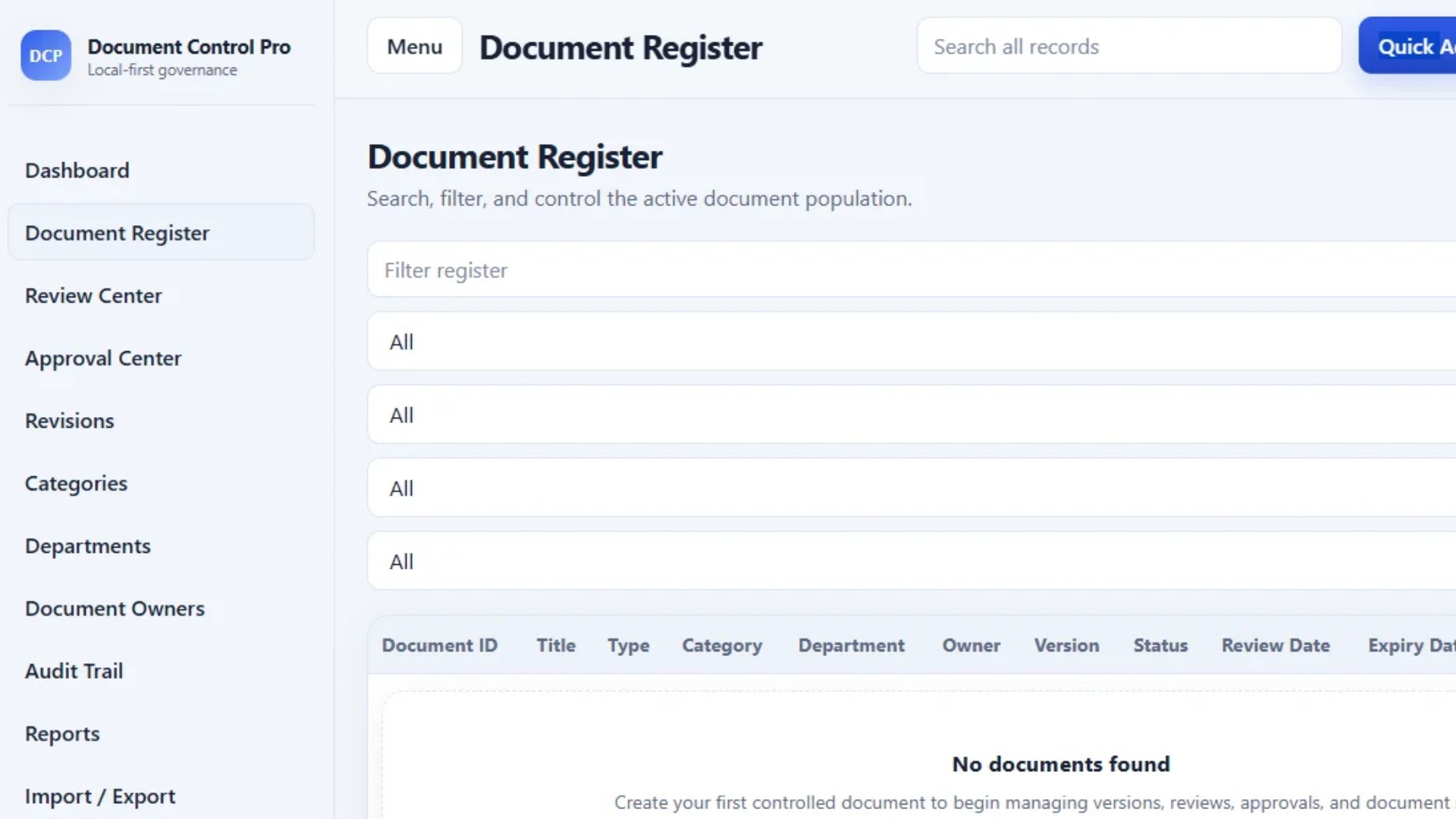 Document Control Pro screenshot