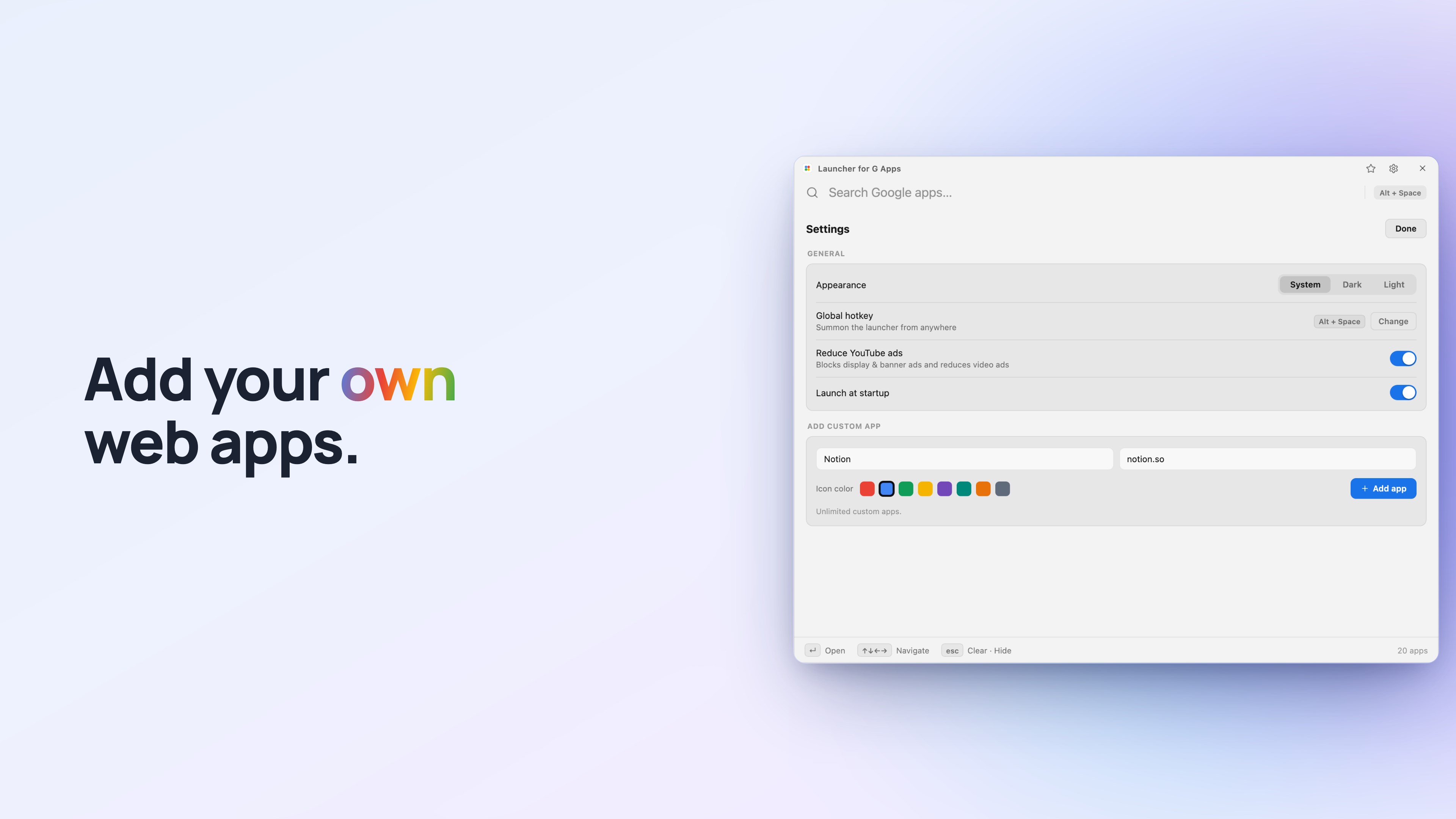 Launcher for G Apps screenshot