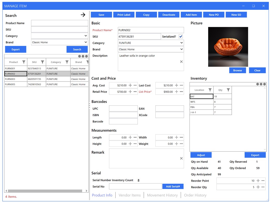 #2. C2W Inventory Management System (Windows) Bởi: c2w technology