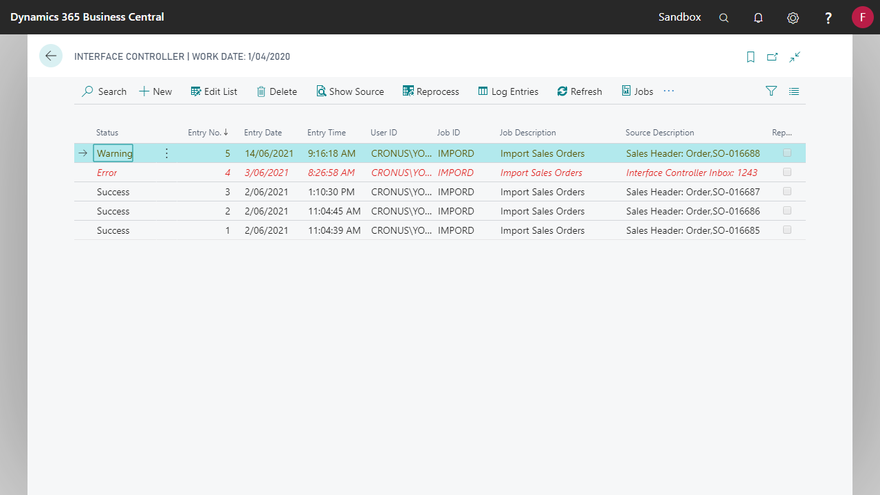 Snapshot 2 of Interface Controller