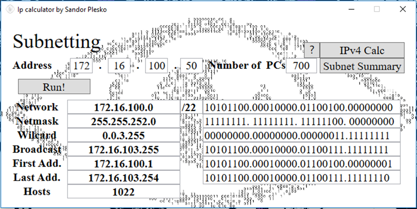 #2. IPv4Calc (Windows) Podle: Alekzender Plesko