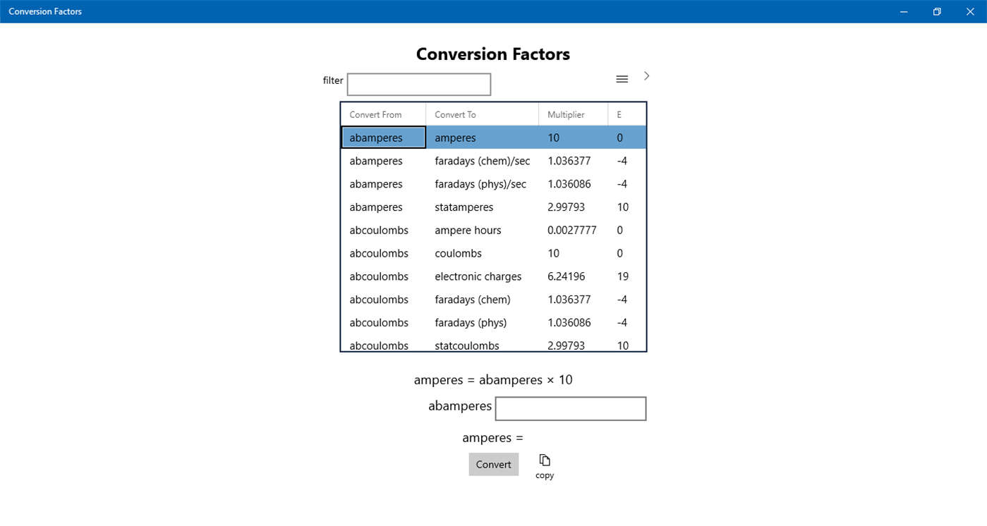 #1. Conversion Factors (Windows) 由: NR Systems Inc.