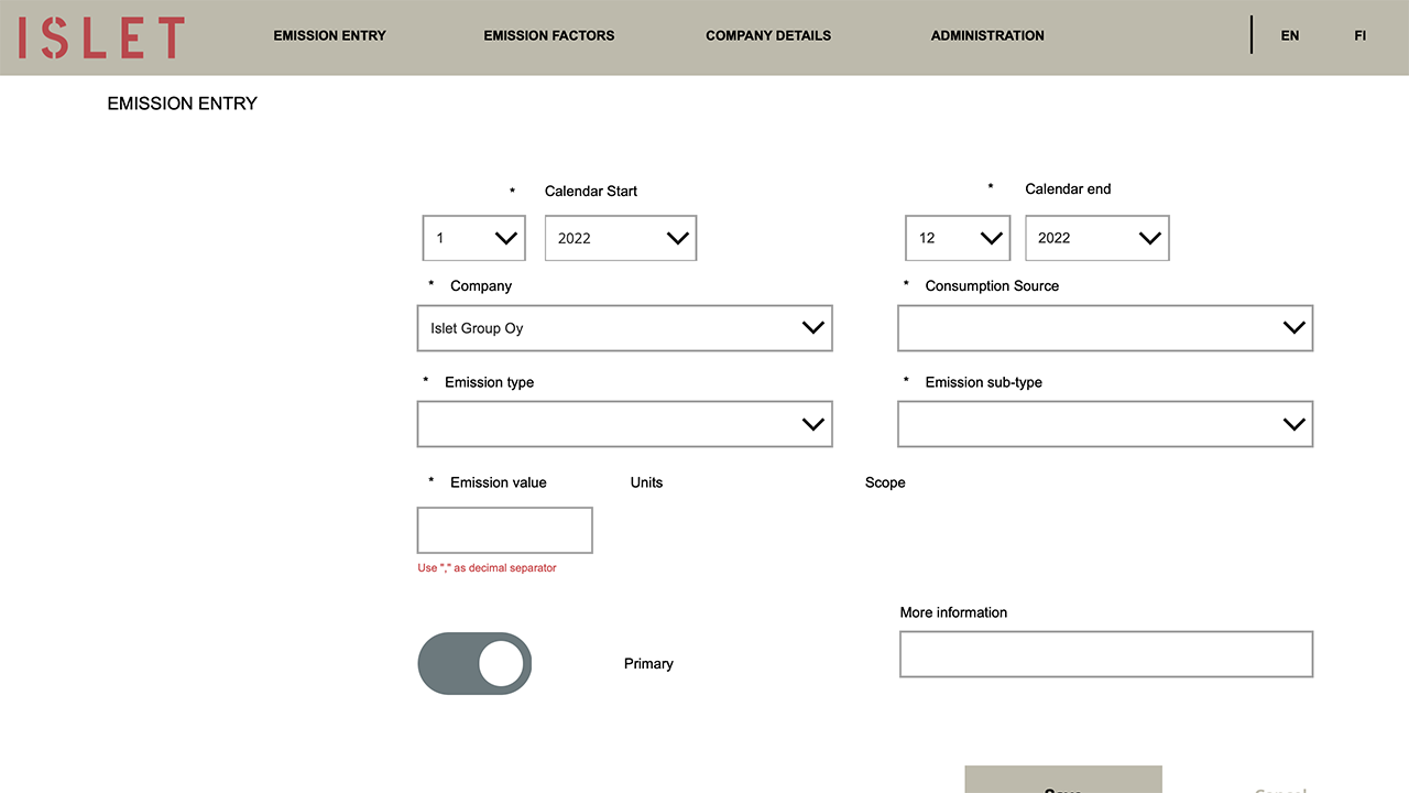 Snapshot 4 of Emission calculation&reporting: 2Wk Implementation