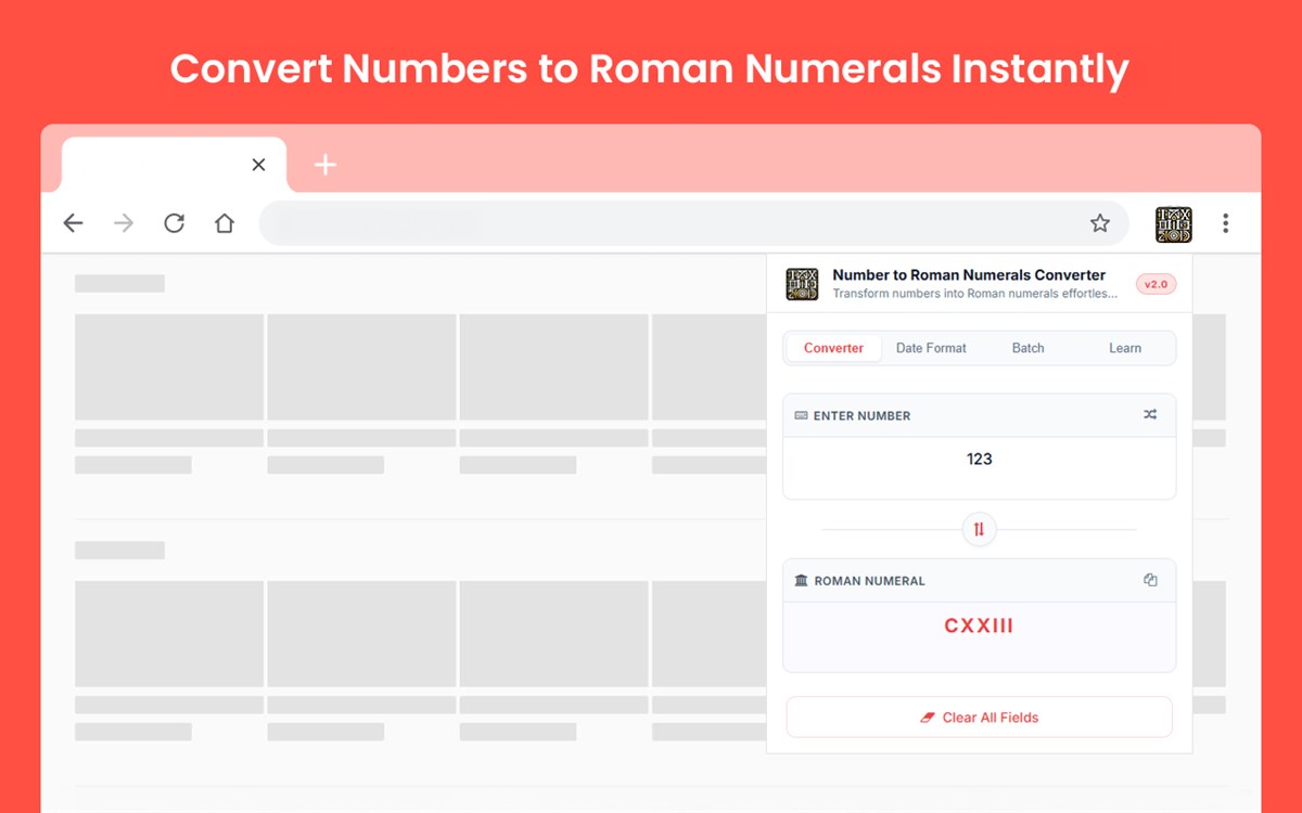 Number to Roman Numerals Converter
