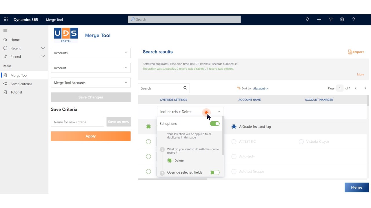 Snapshot 4 of UDS Merge Tool