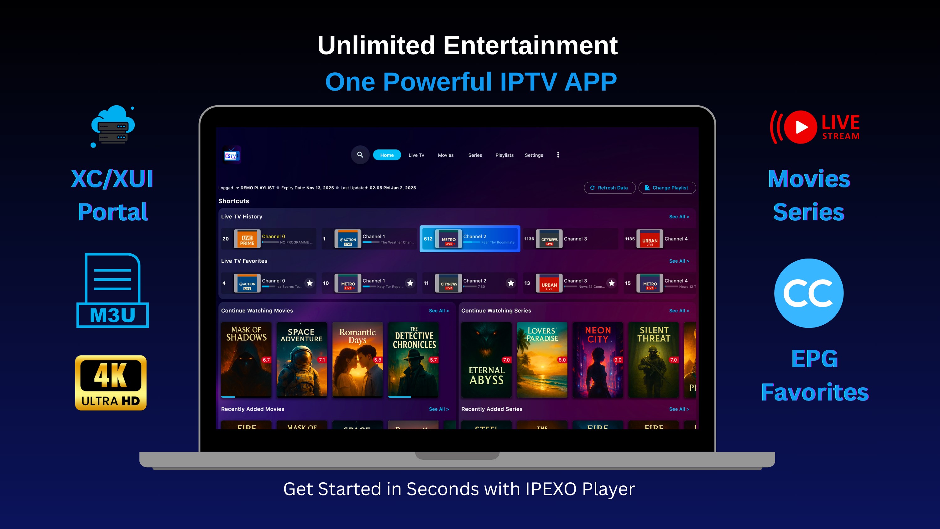 IPEXO IPTV Player screenshot