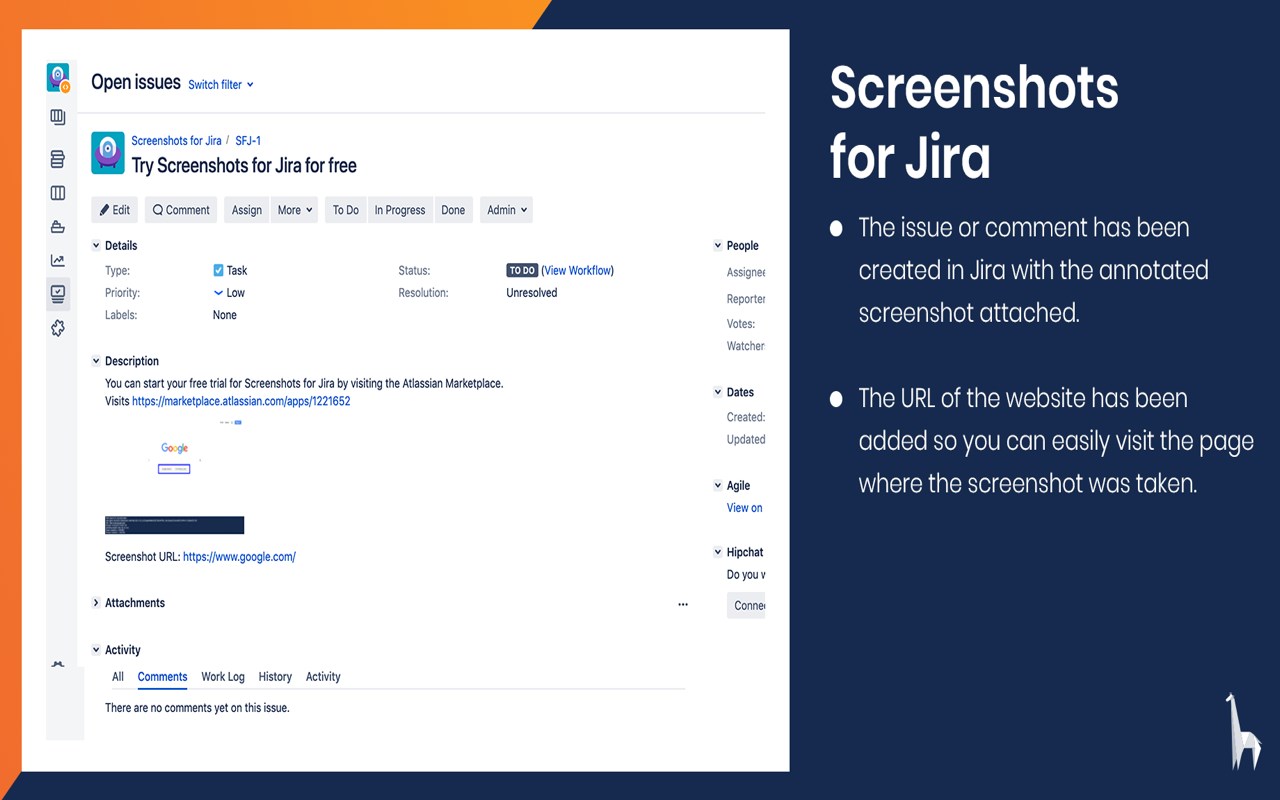 Screenshots for Jira