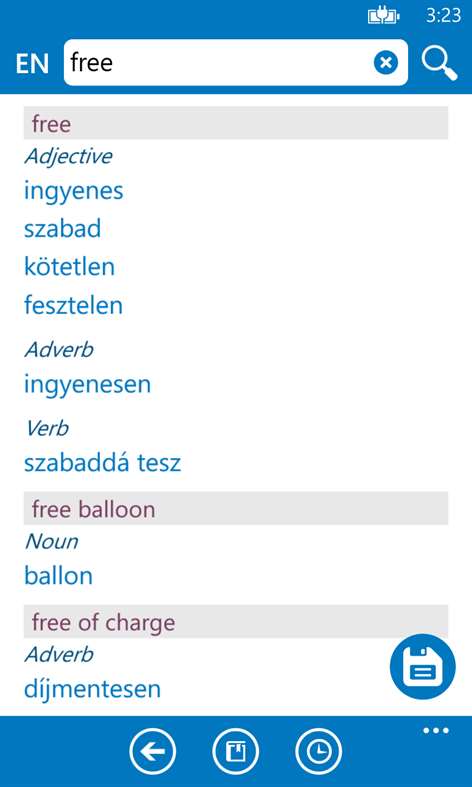 Hungarian English dictionary ProDict Screenshots 1