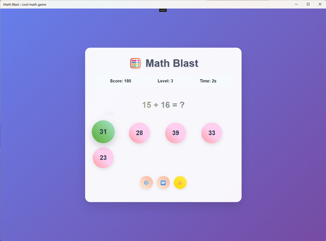 #2. Math Blast : cool math game (Windows) By: RollerNiGi