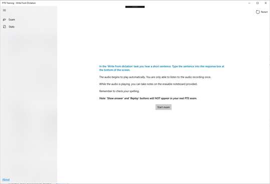 PTE Training - Write From Dictation screenshot 1