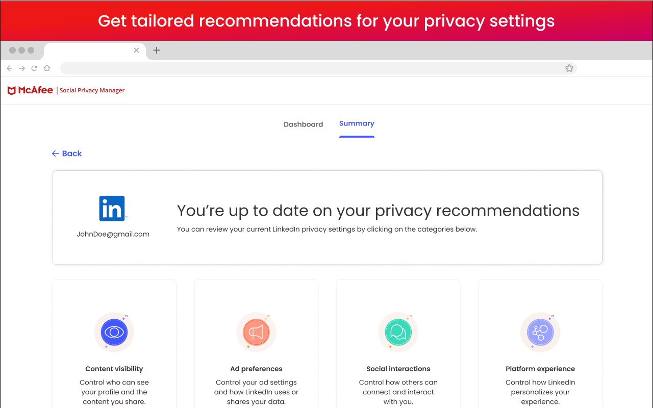 Social Privacy Manager by McAfee
