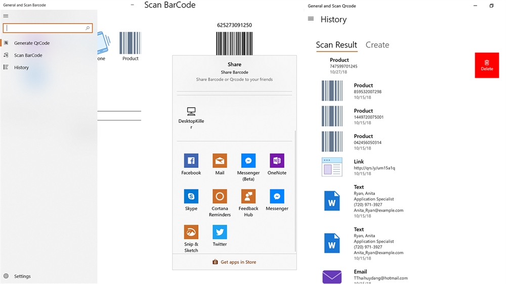 General and Scan Barcode