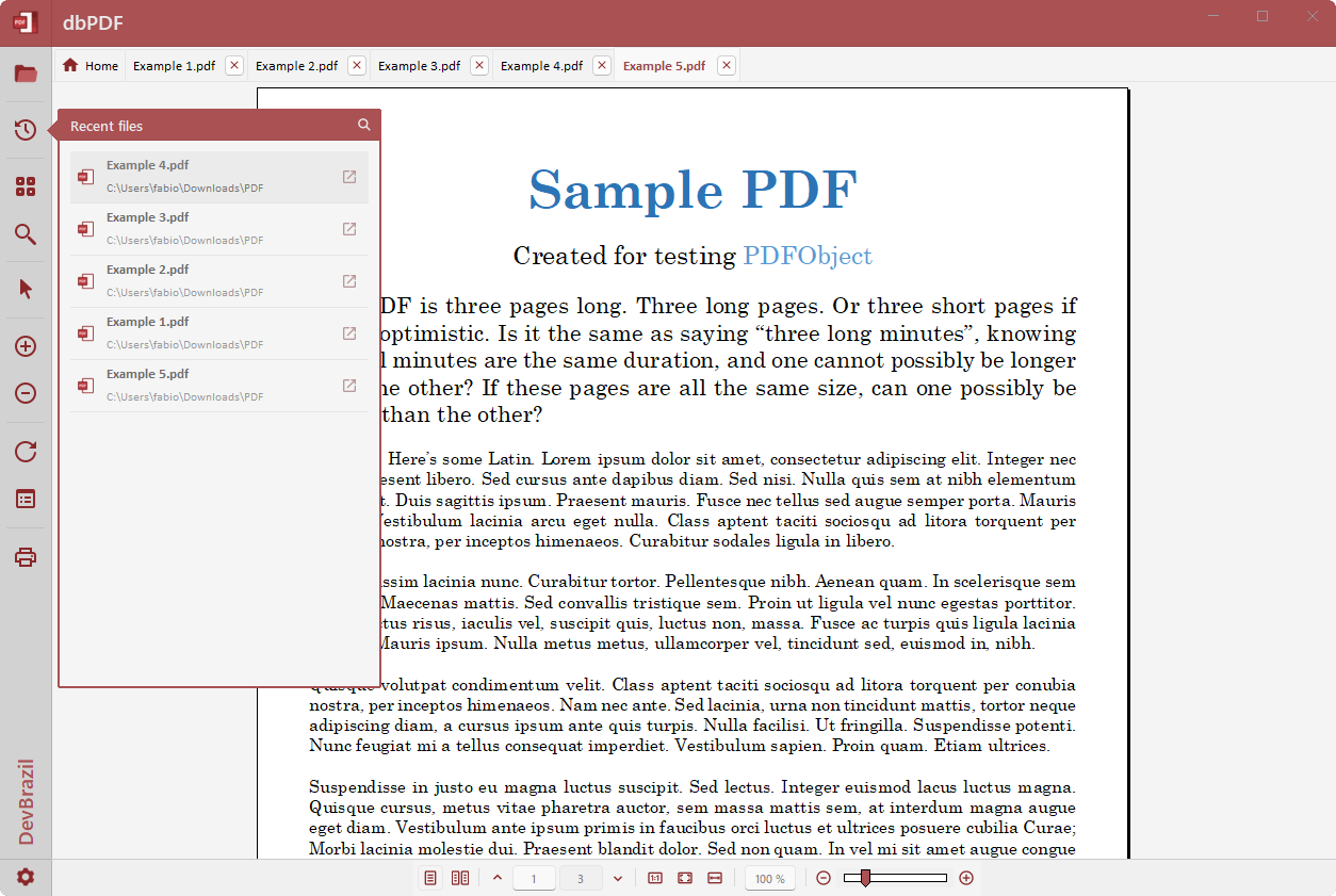 dbPDF screenshot