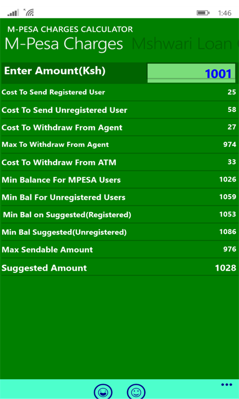 Mpesa Calculator Screenshots 1