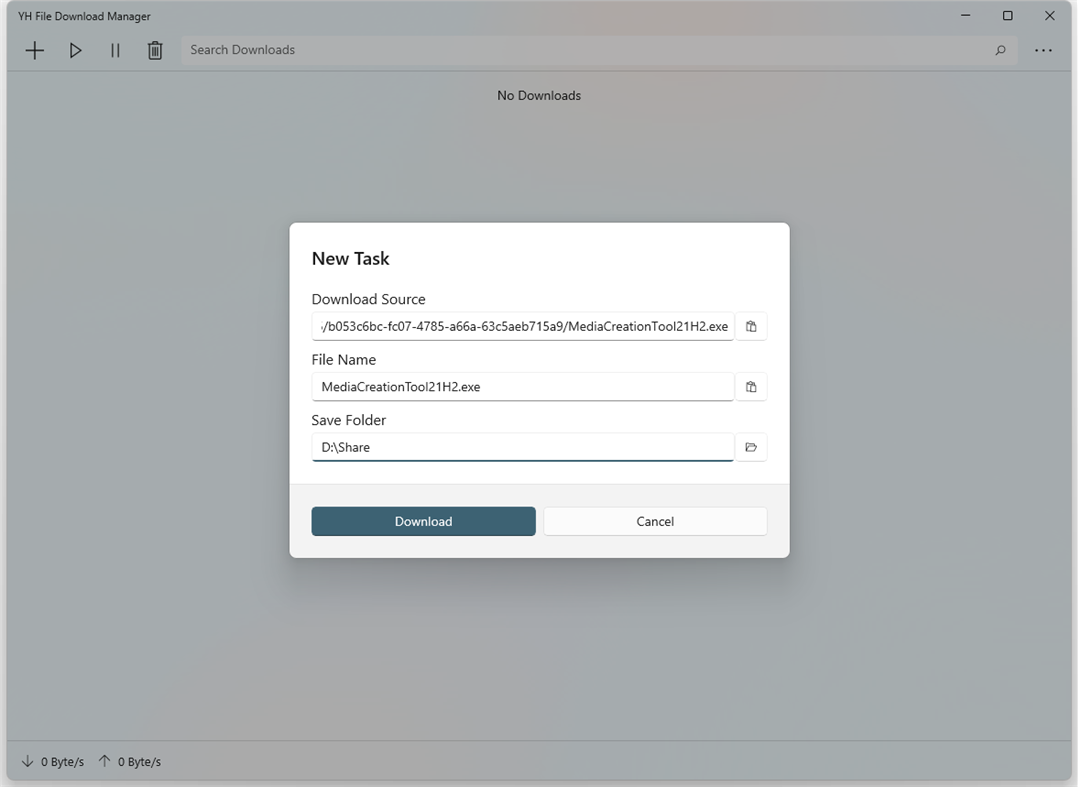 #1. YH File Download Manager (Windows) De: YH Software