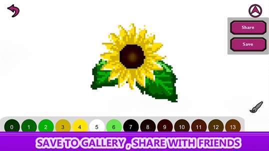Flowers Color by Number - Pixel Art , Sandbox Coloring screenshot 3