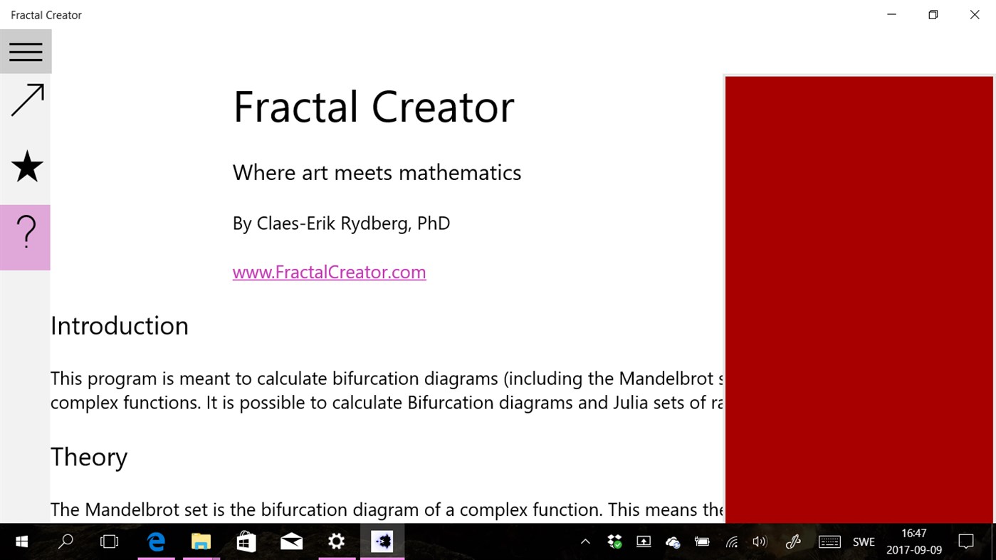 #6. FractalCreator (Windows) 由: Utte Rydberg