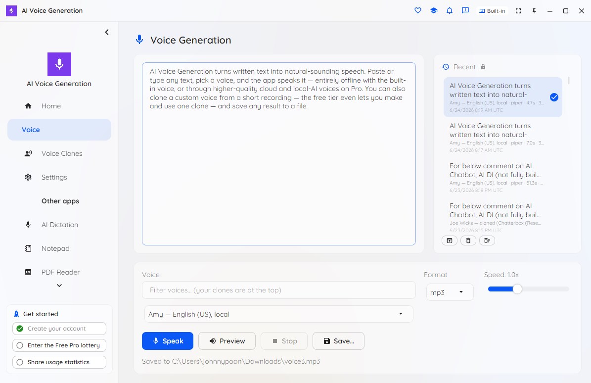 AI Voice Generation screenshot