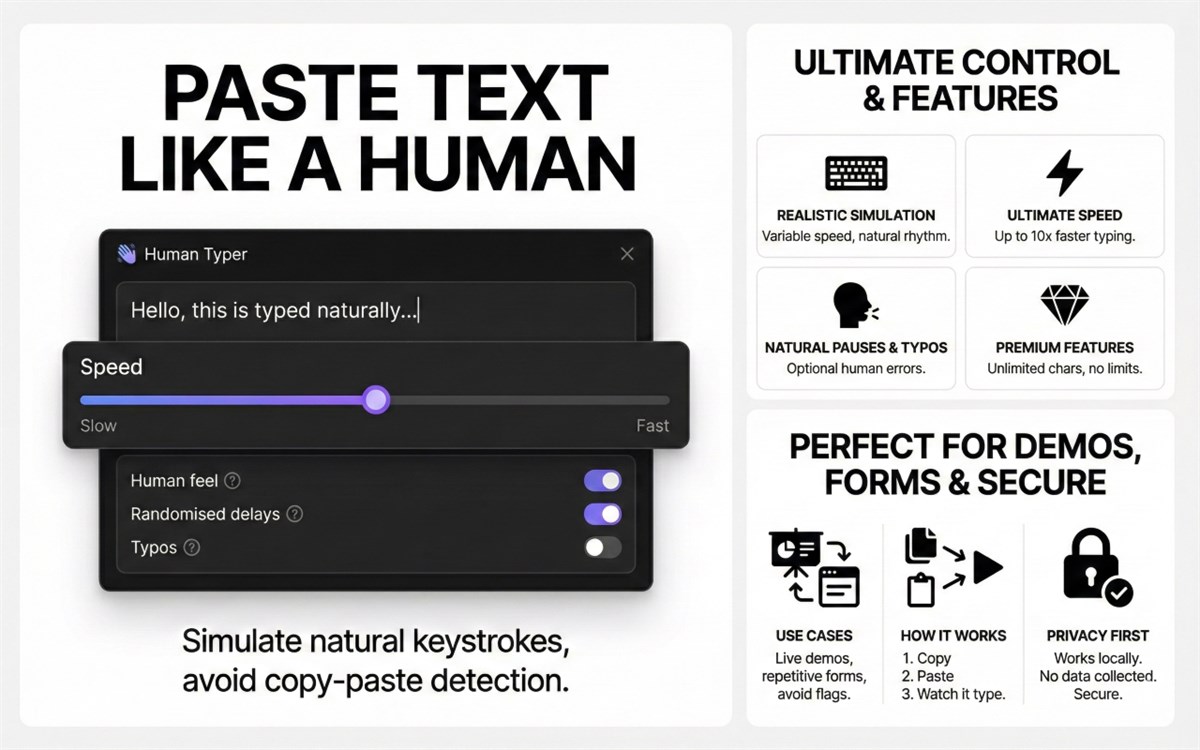 HumanTyper: Realistic Auto Typing