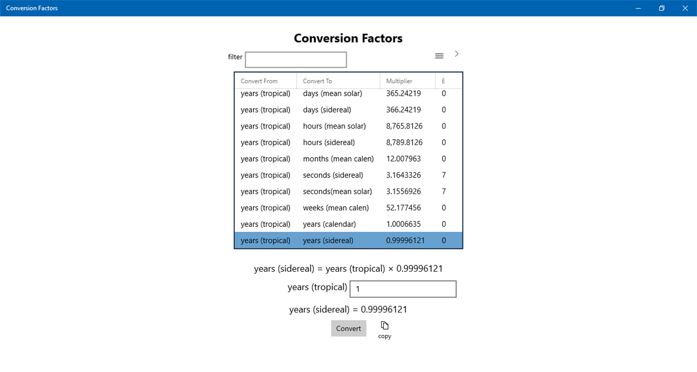 #3. Conversion Factors (Windows) 由: NR Systems Inc.