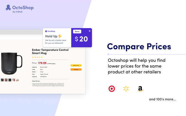 Octoshop: Price compare, cashback, alerts