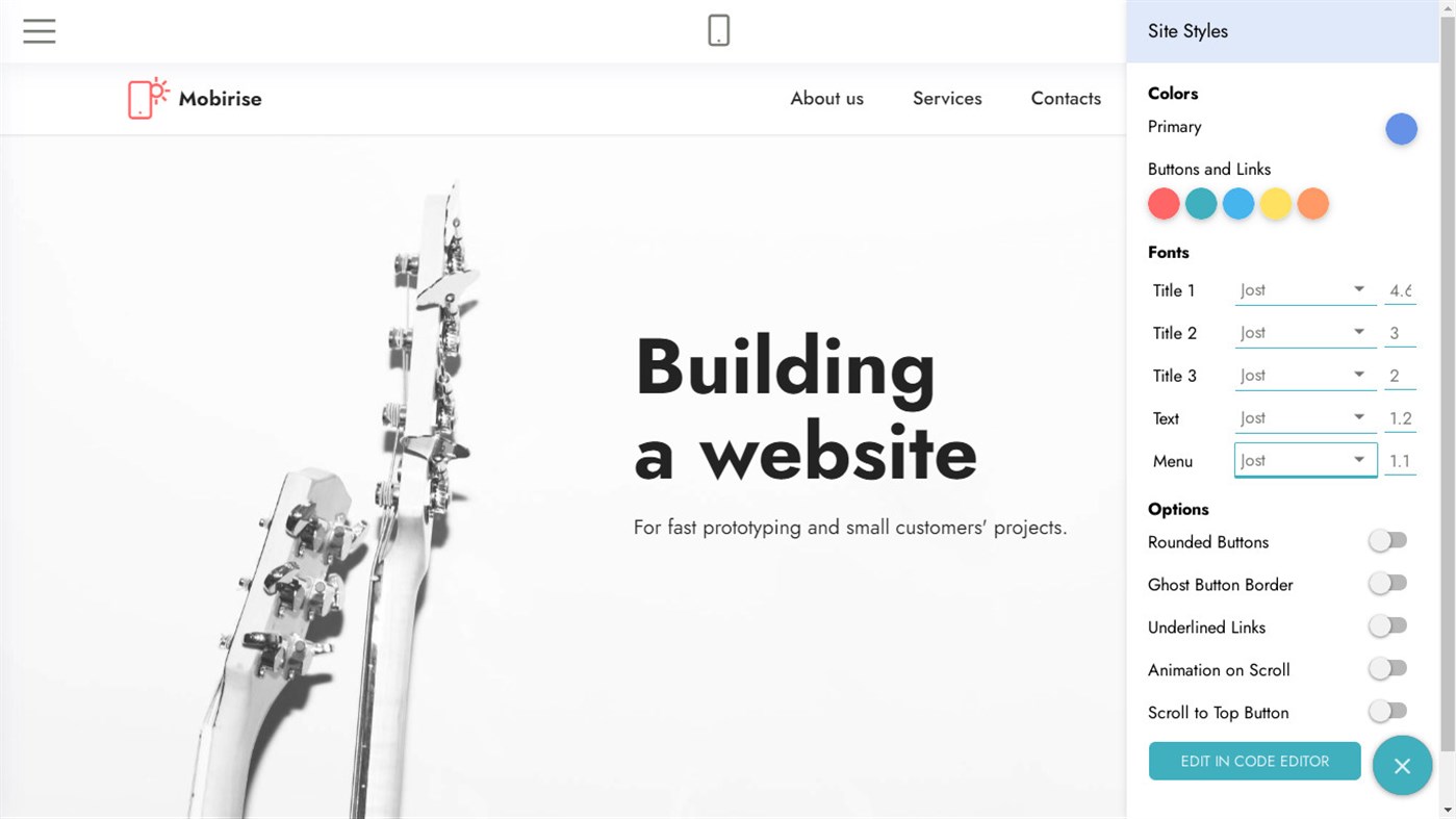 #5. Mobirise Website Builder (Windows) โดย: Mobirise