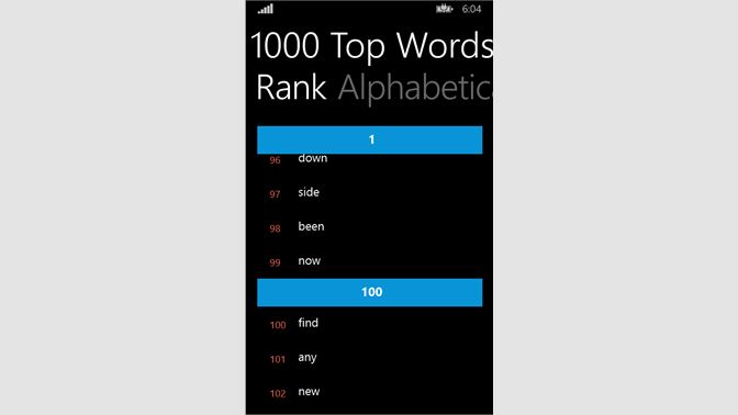 top 1000 words